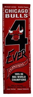 Very Large 1996 Chicago Bulls NBA Championship Street Banner “4 Ever Champions”   